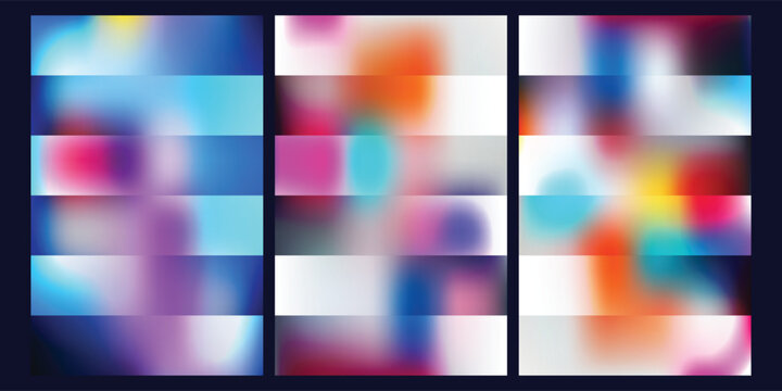 Pixelated colorful abstract art triptych