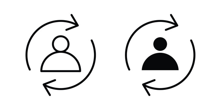 Remarketing icon concept editable stroke outline. flat vector illustration.