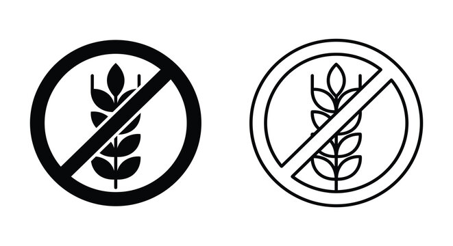 gluten free symbol with wheat stalk silhouette