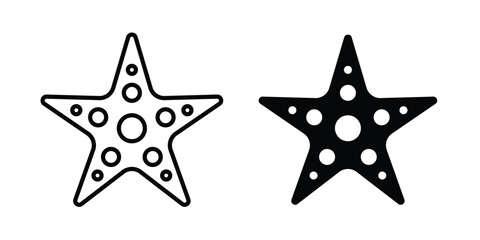 Sea star icon concept editable stroke outline. flat vector illustration. © basit