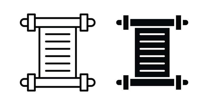 Scrolls icon concept editable stroke outline. flat vector illustration.
