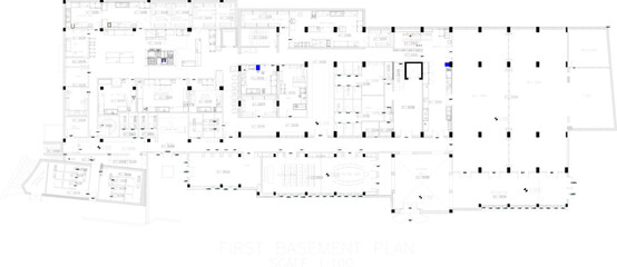 Vector sketch illustration silhouette architectural design construction of building 6 Floors 5 stars Hotel floor plan Elevations and Layout Plan  © achmad
