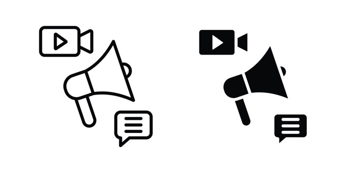 Social campaign icon concept editable stroke outline. flat vector illustration.