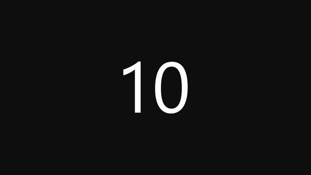 Minimalist digital countdown timer display from fifteen to one on black background in clean white sans serif font.