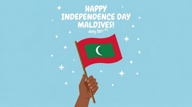 Maldives flag waving on Independence Day