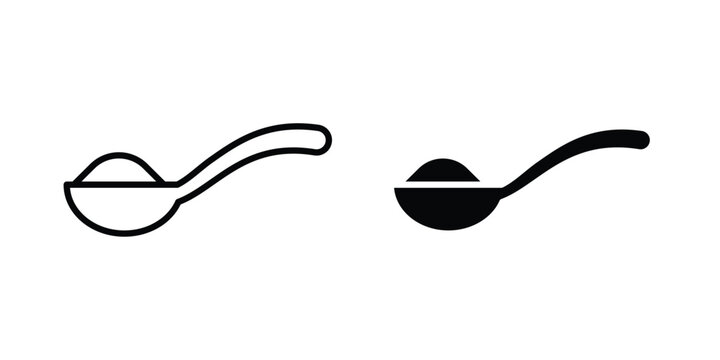 Teaspoon icon concept editable stroke outline. flat vector illustration.