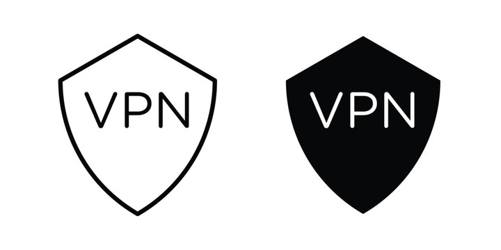 Vpn icon concept editable stroke outline. flat vector illustration.