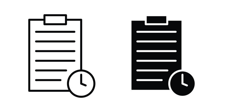 Waiting list icon concept editable stroke outline. flat vector illustration.