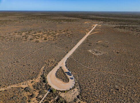 Aerial View of Nullarbor Landscape in Australia