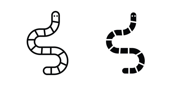 Worm icon concept editable stroke outline. flat vector illustration.