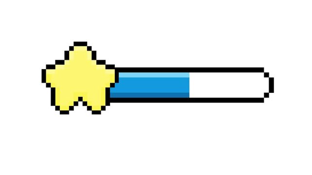 Charming Pixel Star Game Progress Bar User Interface Element