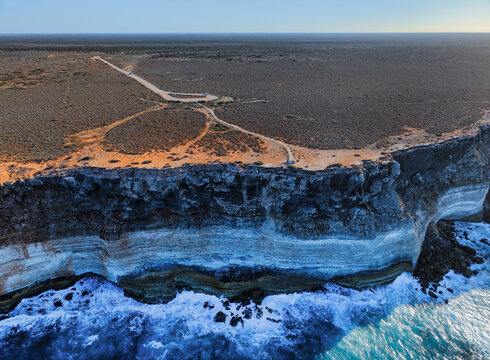 Aerial View of the Great Australian Bight Marine Park in Nullarbor