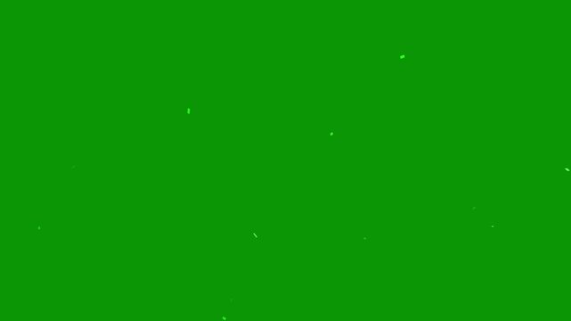 Multi color confetti slow motion falling animation alpha channel. colorful paper confetti rain effect overlay green background. Slow motion falling glitter for opening celebrations, holiday graphics.