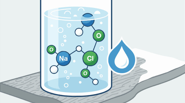 Sodium Hypochlorite Molecule Illustration