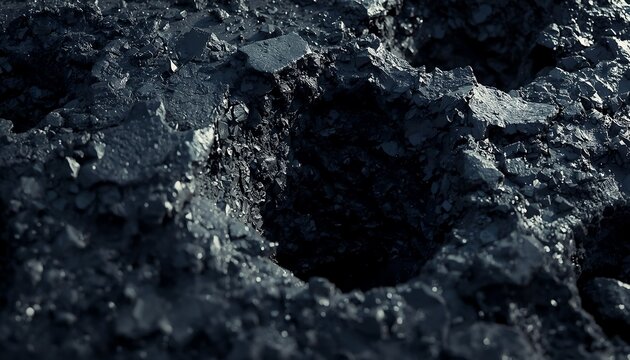 Dark Scoria Volcanic Rock &ndash; Deep Vesicular Cavity Texture