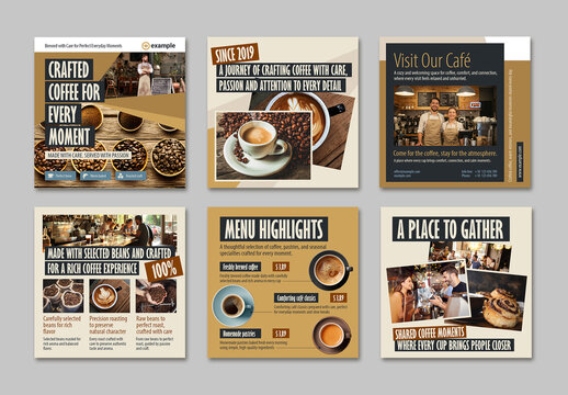 Coffee Bar Social Media Square Post Template