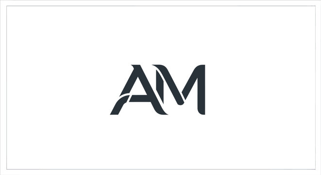 Modern AM Logo - Abstract Monogram Design on White Background