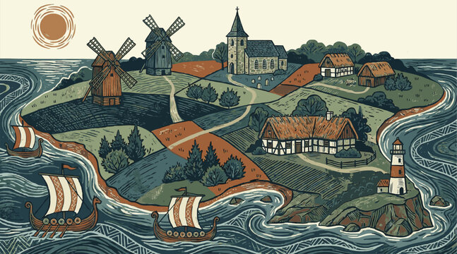Desa Pesisir Viking dan Kincir Angin