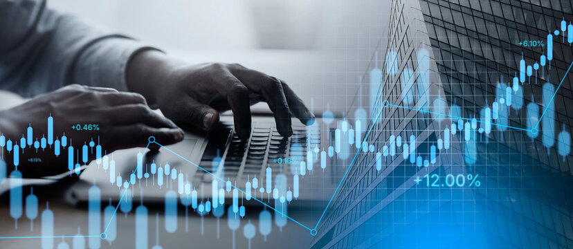 Hands of unrecognizable african american businessman typing on laptop keyboard in office, closeup with copy space, panorama