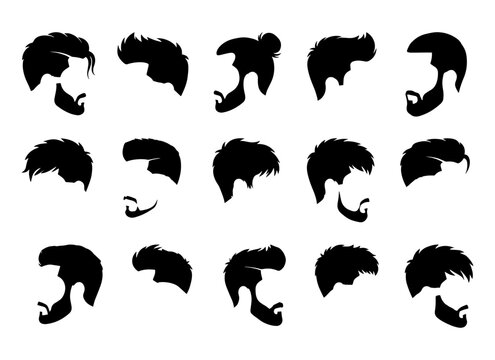Collection of trendy haircut silhouettes for men
