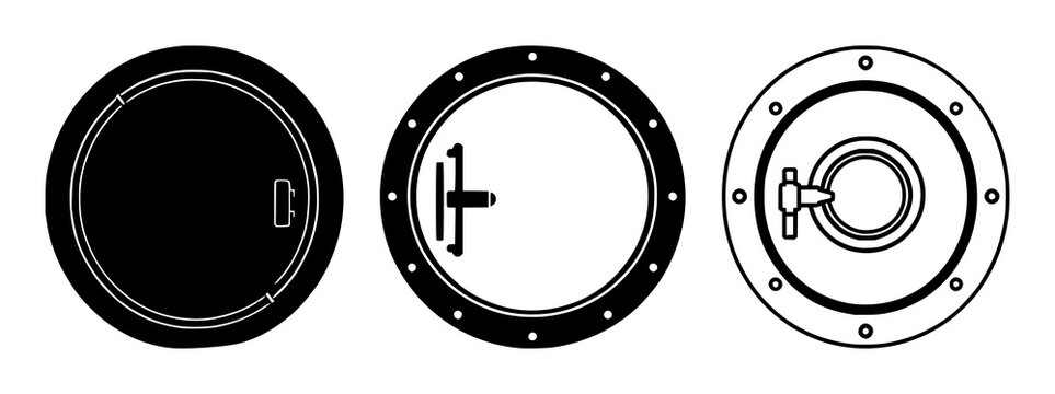 Bank vault security door set with solid black icon on white background featuring banking, security, lock imagery with vault and door and authentication