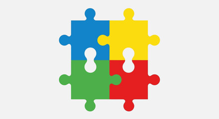 Fototapeta premium Colorful puzzle pieces connected together.