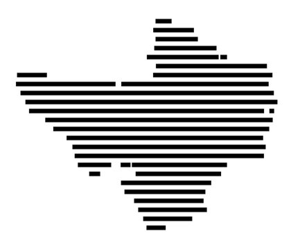 Symbol Map of the Kreisfreie Stadt Ingolstadt (Bayern, Germany) showing the county with a pattern of just a few black lines