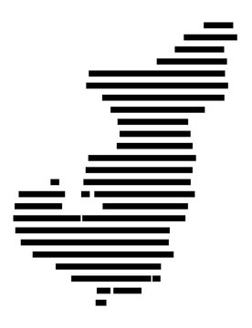 Symbol Map of the Kreisfreie Stadt Memmingen (Bayern, Germany) showing the county with a pattern of just a few black lines
