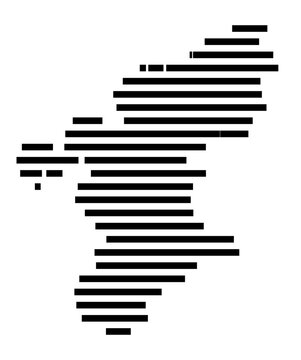 Symbol Map of the Kreis Stormarn (Schleswig-Holstein, Germany) showing the county with a pattern of just a few black lines