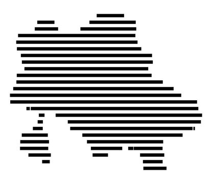 Symbol Map of the Kreis Recklinghausen (Nordrhein-Westfalen, Germany) showing the county with a pattern of just a few black lines