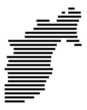 Symbol Map of the Kreisfreie Stadt Frankenthal (Pfalz) (Rheinland-Pfalz, Germany) showing the county with a pattern of just a few black lines