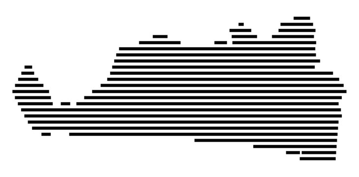 Symbol Map of the Kreisfreie Stadt Emden (Niedersachsen, Germany) showing the county with a pattern of just a few black lines