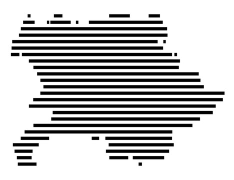 Symbol Map of the Landkreis Giessen (Hessen, Germany) showing the county with a pattern of just a few black lines