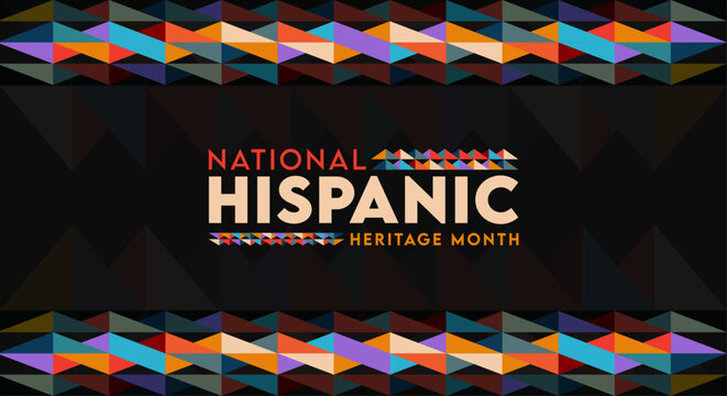 Hispanic heritage month. Background template with abstract decoration for greeting, celebration