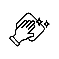 Obraz premium Minimalist Line Art Icon of Hand Wiping a Surface for Cleanliness