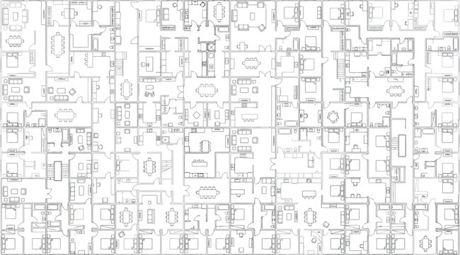 Large collection of various residential floor plan layouts and architectural designs