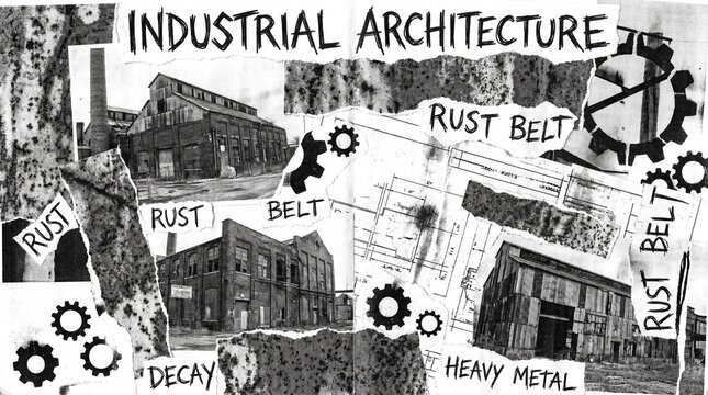 90s Scrapbook Industrial Architecture Collage