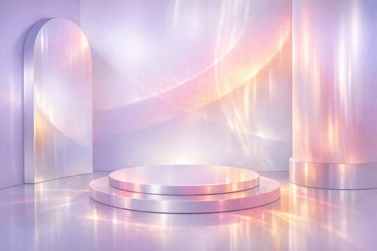 Purple room bathed in magical light