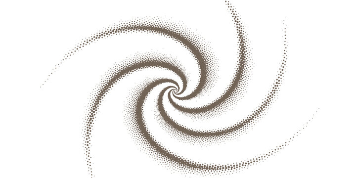 Abstract dynamic halftone dotted spiral optical illusion vortex for modern template layout background vector illustration.