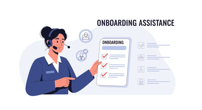 Onboarding Assistance: Customer Support Agent Explaining Checklist