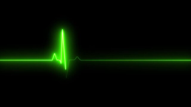 Neon heartbeat and pulse illustration background.,Heartbeat monitor pulse graphic neon glowing light animation.electrocardiogram (ECG) display showing a heartbeat
