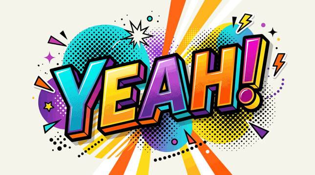 Vibrant colorful comic book style text.