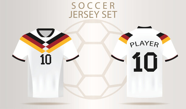 Soccer jersey set with german flag colors and player number 10