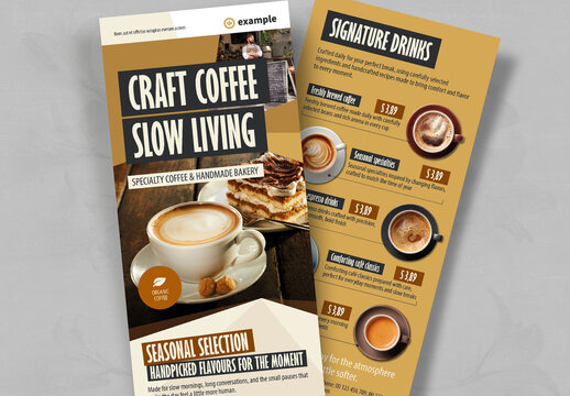 Coffee Bar DL Flyer Template with Price Offer
