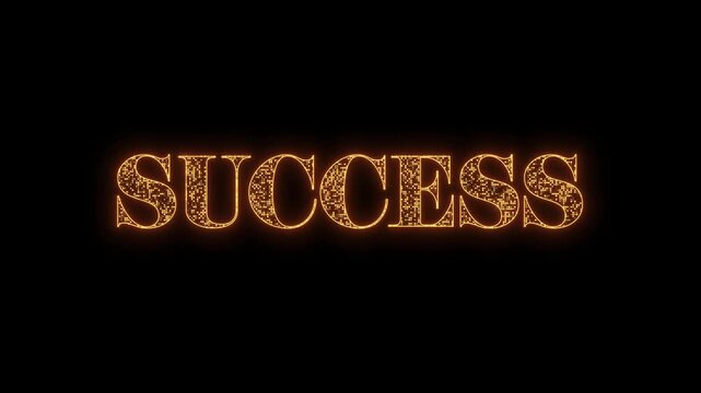 twinkle gold success letter animation background