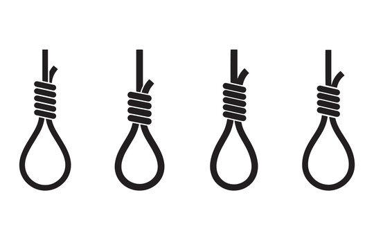 Four noose icons in black
