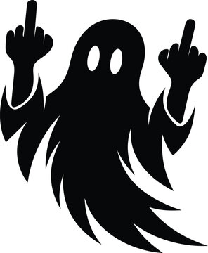 Black ghost giving the finger