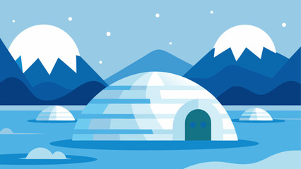 Igloo landscape with mountains and snow © sumona