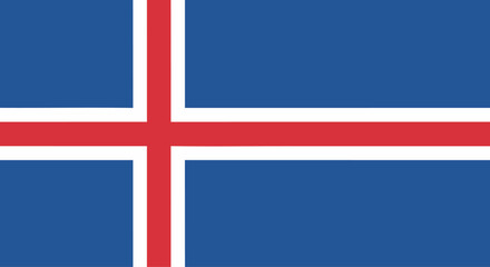 Obraz premium Icelandic flag displayed flat with red cross and white border