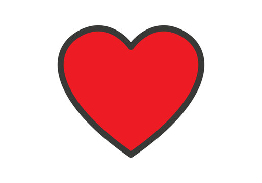 Coraz&oacute;n rojo con contorno gris oscuro